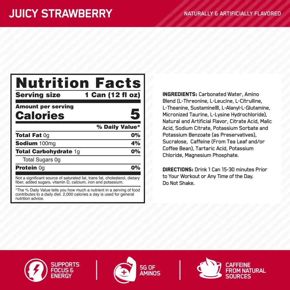 Amino Energy + Electrolytes Sparkling Optimum Nutrition - Imagen 2