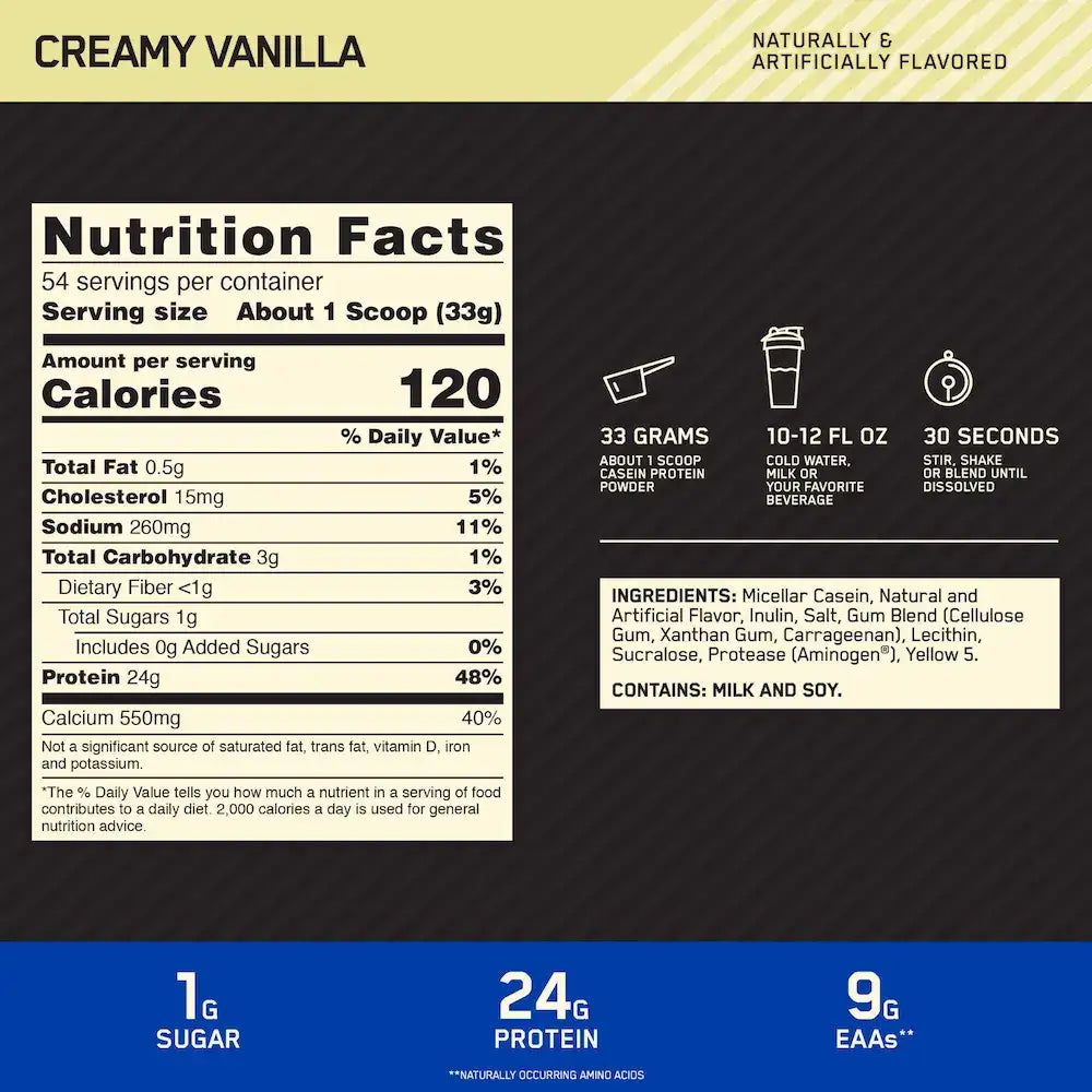 Gold Standard 100% Casein Optimum Nutrition - Imagen 2