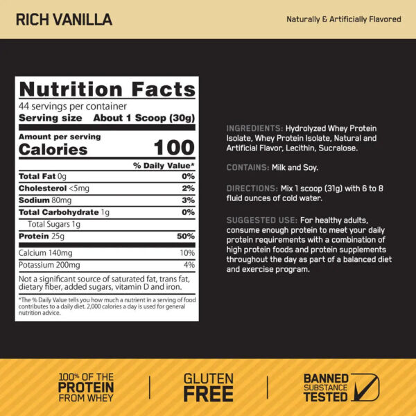 Alternative view of Gold Standard 100% Isolate Optimum Nutrition