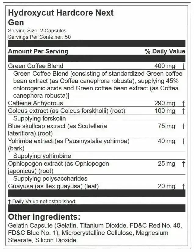 Hydroxycut Hardcore Next Gen Muscletech - Imagen 2